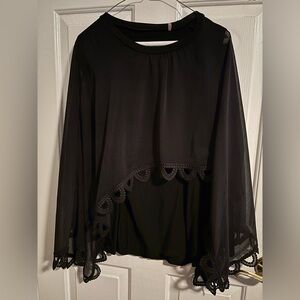 Elie Tahari Black Sleeveless Draped Top